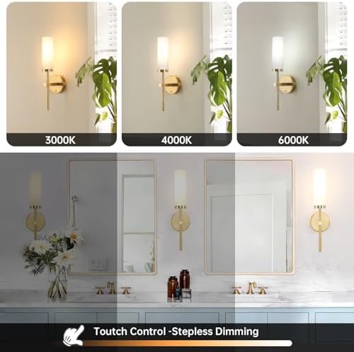Shenmoyl Battery Operated Wall Sconces Set of 2, Dimmable Wall Lights - Image 3