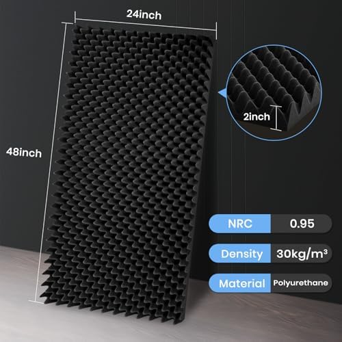 4 Pack Acoustic Foam Panels, High Density Noise Cancelling Soundproofing Wall - Image 6