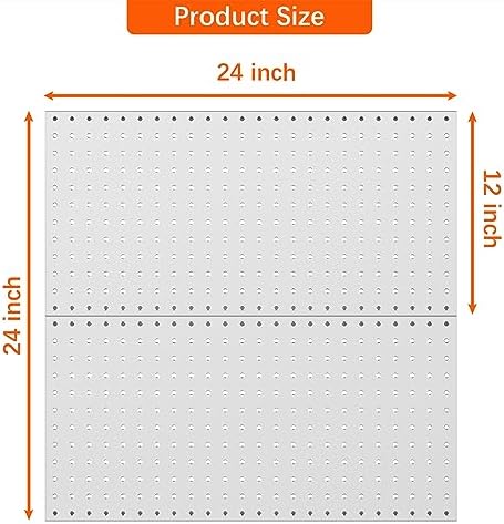 WALMANN 2 PCS 12x24 in Pegboard Panels, 24x24 in Tools Pegboards - Image 3