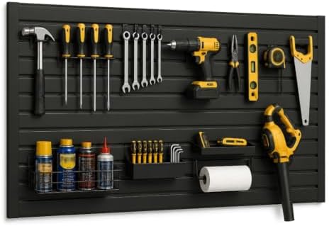 2x4FT Slat Wall Panels Garage Wall Organizer Tool Organizer Slat Board PVC Wall by Ciweisah