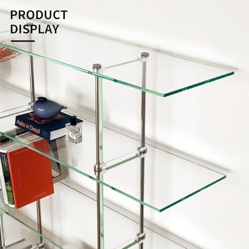 12" W x 16" L - 5 PCS Rectangle Tempered Glass Shelf Set, Glass Shelves of Wall - Image 5