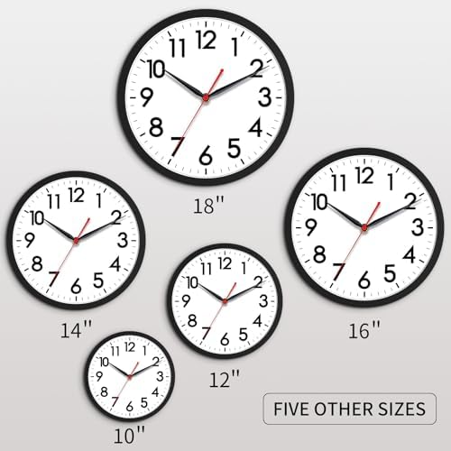 AKCISOT 18 Inch Wall Clock, Silent Battery Operated Analog Clock - Image 3