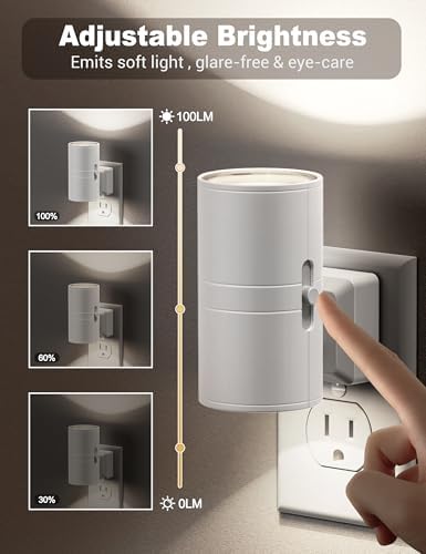 JandCase Night Lights Plug into Wall, Dimmable Night Light, Dusk to Dawn - Image 2