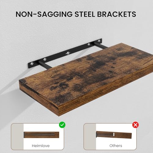 Heimlove Floating Shelves 15.7" W x 10.3" D Rustic Brown Set of 2 - Image 4
