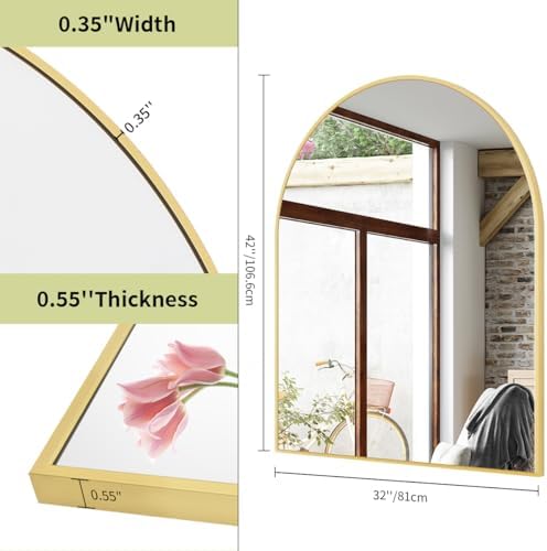BEAUTYPEAK 32"x42" Arch Bathroom Wall Mirror - Image 4