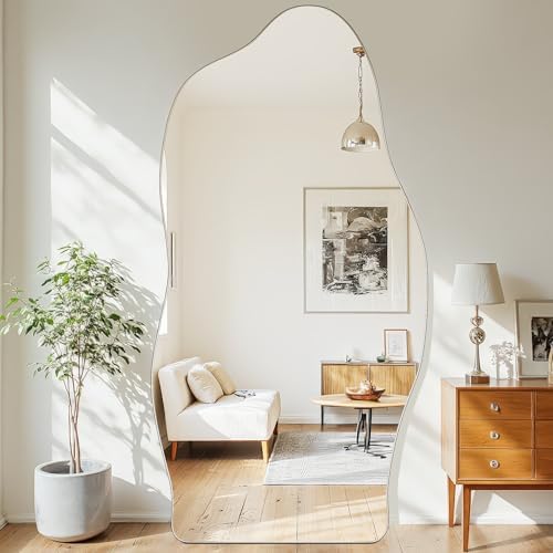 Antok Irregular Full Length Mirror, Standing Hanging Leaning Irregular Mirrors - Image 2