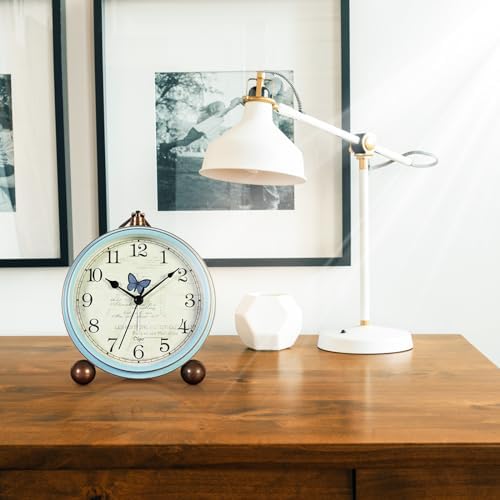 Maxspace 5.2in Analog Clock, Retro Silent Desk Clock Non-Ticking & Battery - Image 5