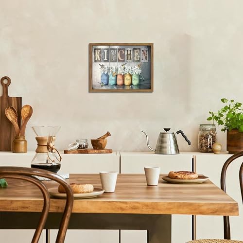 Framed Vintage Kitchen Canvas Wall Art, Retro Letter Signs - Image 2