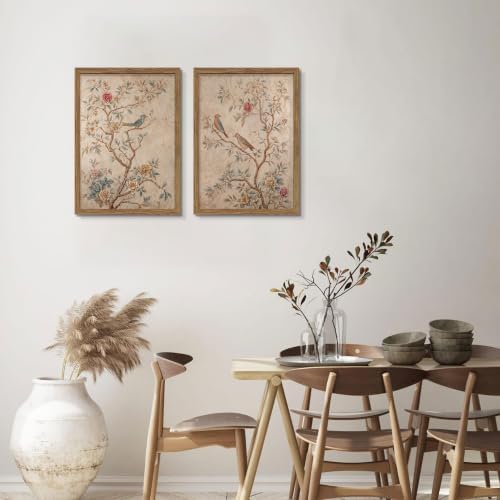 Vintage Floral Bird Wall Art Set of 2, Birds - Image 2