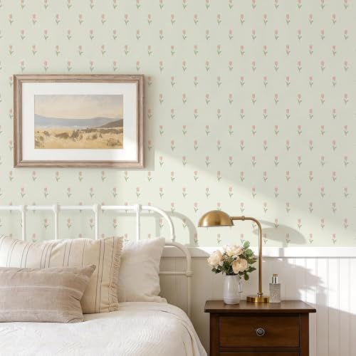 Simon&Siff Vintage Floral Wallpaper Peel and Stick 17.3" x 480" - Image 4