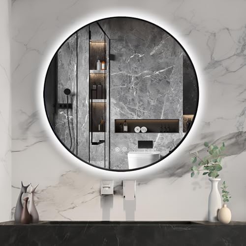 Niccy 28" Round LED Bathroom Backlit Mirror by Niccy
