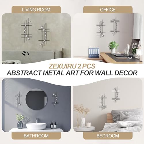 ZEXUIRU 2 Pcs Abstract Metal Art - Image 6