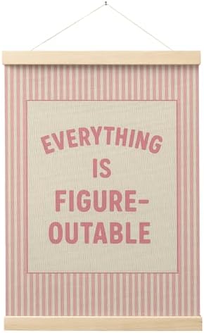 FGFK Preppy Pink Everything Is Figureoutable Inspirational Wall Art Poster by WelcometoFGFKhome