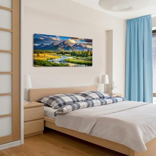 Lasdel Beautiful Mountain River Landscape Wall Art - Image 3