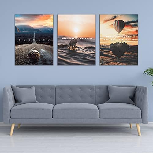 Motivational Wall Decor Poster Inspirational Wall Art 3 Pieces Canvas Wall - Image 2