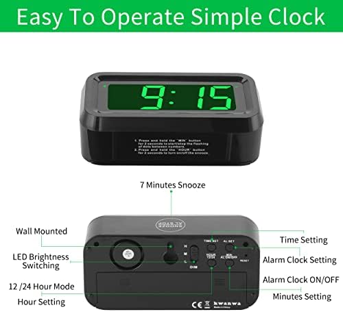 KWANWA 1.2 Inch Small Digital Alarm Clock, Battery Operated Portable Desk Clock - Image 5