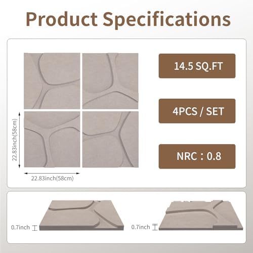3D Decorative Felt Double-layer Acoustic Panels Fracture Pattern - Image 3