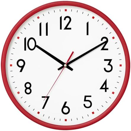 10 Inch Wall Clock Battery Operated Silent Non Ticking Quartz by Moiubik