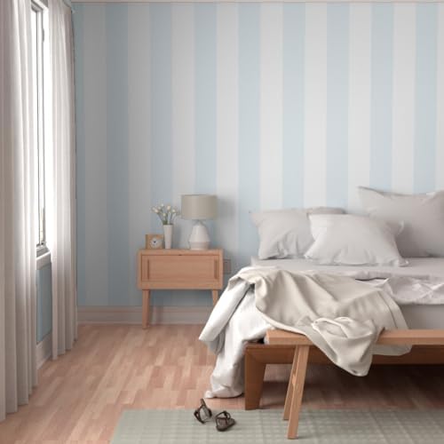 Spoonflower Stripe Soft Colors Peel and Stick Removable Wallpaper - Image 5