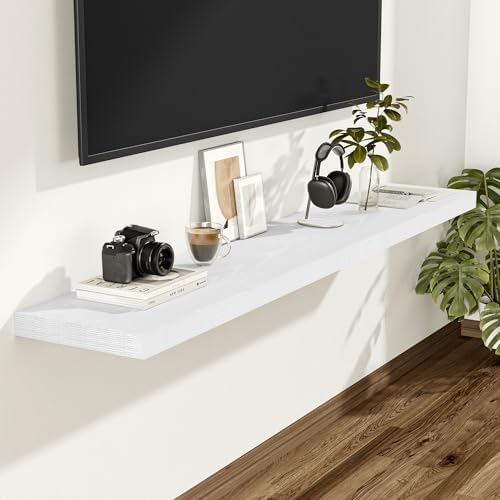 Vivelove 48 Inch White Floating Shelves, 12 Inches Deep Shelves - Image 2