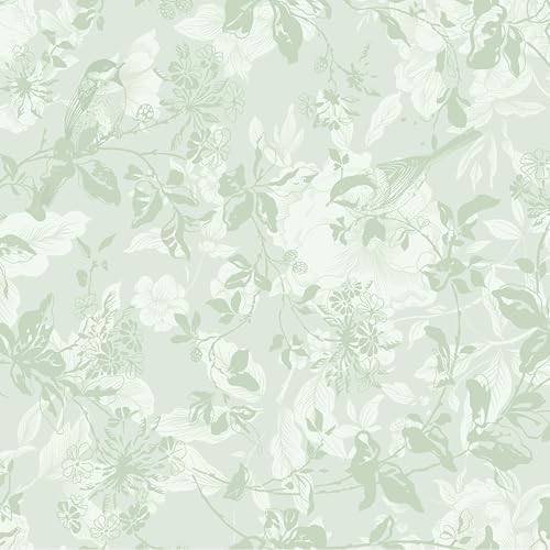 Dimoon 17.3" X 385" Peel and Stick Wallpaper Floral Boho Green Contact Paper by DIYYOURMOON