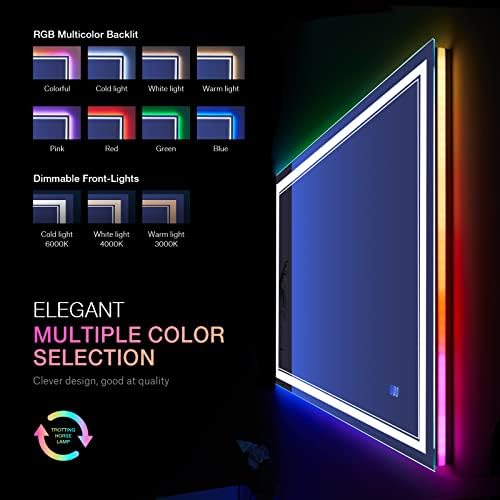 40x30 Inch RGB LED Bathroom Mirror - Image 4