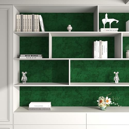 LACHEERY 157"x24" Velvet Peel and Stick Wallpaper Green Flocked Velvet - Image 3