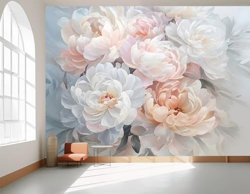 YQWDMX - Large Peony Flower Peel and Stick Wallpaper wall Paintings - Image 2