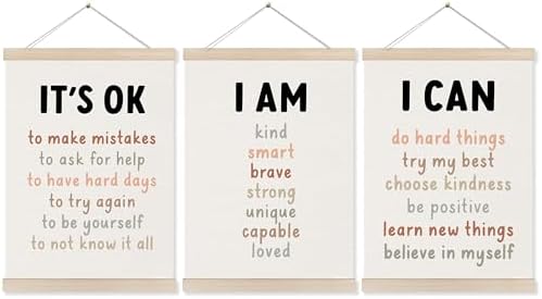 Koesus Inspirational Classroom Wall Art Poster Hanger Frame 12x16 Inch Set of 3 by Unknown