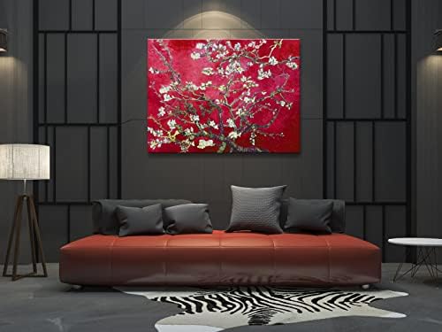 Wieco Art Extra Large Red Almond Blossom Tree Vincent Van Gogh Paintings - Image 4