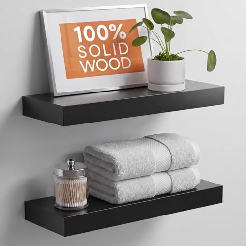 Homeforia 18 Inch Floating Shelves, High-End Solid Pine Wood by Homeforia