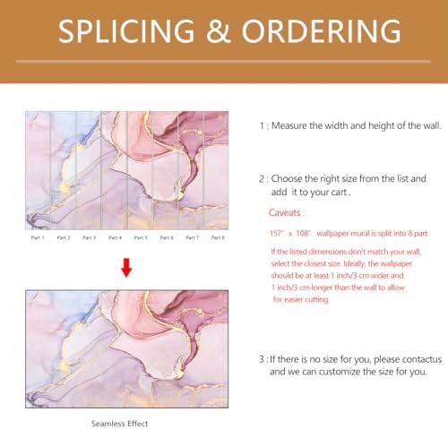 Pink Marble Wallpaper Mural Peel and Stick 157"x108" - Image 5