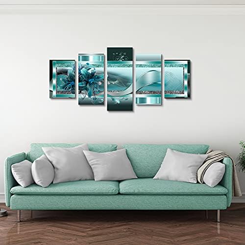 LUDUHU Turquoise Orchid Flowers Canvas Print - Image 2