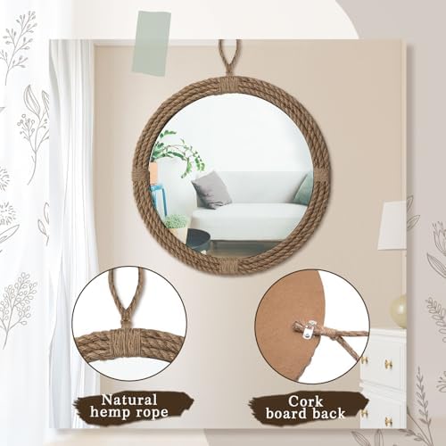 Vercraft Nautical Mirror 20" for Living Room Bedroom Bathroom Entryway - Image 3