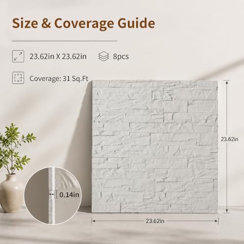 GLSLAND 3D Faux Stone Wall Panels - Image 3