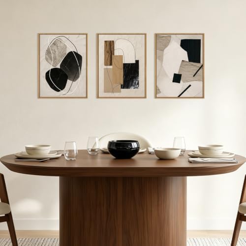 BINCUE Framed Abstract Wall Art Neutral Modern Wall Decor - Image 5