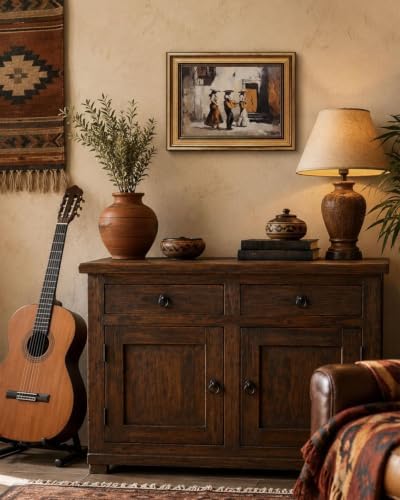 Gold Framed Wall Art, Mexican Mariachi Canvas Prints, Vintage Mexican Street - Image 5