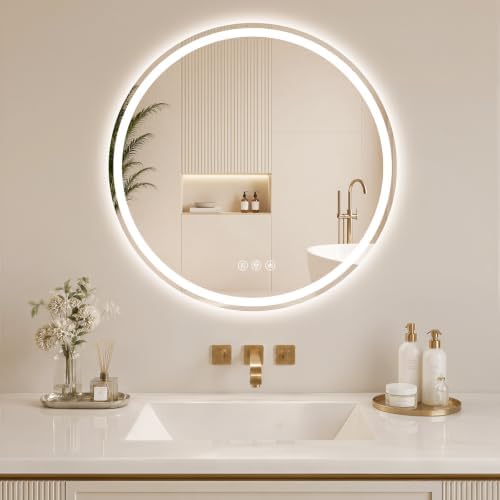 BEAUTYPEAK 24 Inch Round LED Bathroom Mirror by BEAUTYPEAK