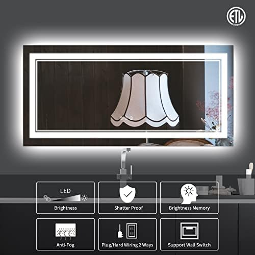 72x32 Inch LED Mirror for Bathroom - Image 2
