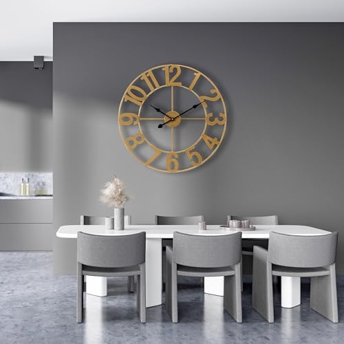 Sorbus Large Wall Clock, Metal Frame, Battery Powered - Image 3