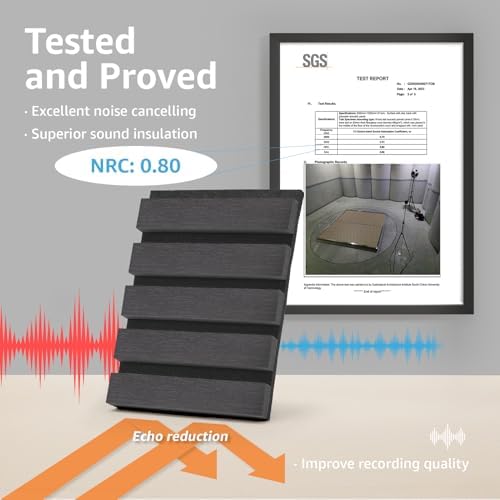 Art3d 6-Pack Soundproof Wood Slat Wall Panel, 94.5 x 7.9 in, Matte Black - Image 3