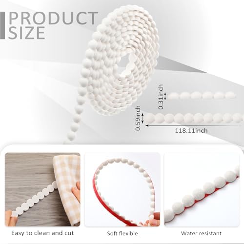 Leinuosen Flexible Bead Molding Trim Peel and Stick White 10ft /15 mm - Image 2