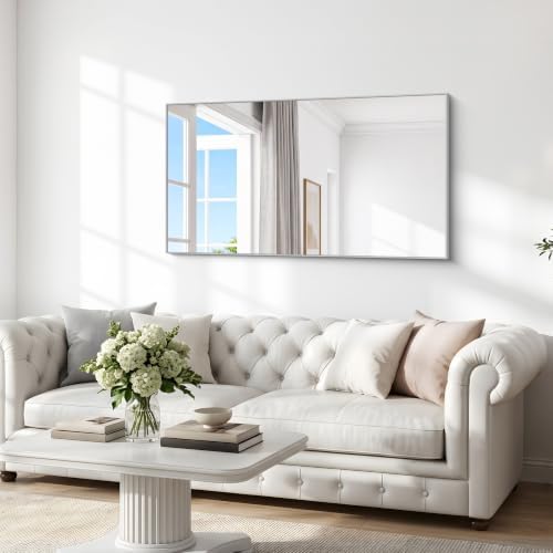 BONEWEI Silver Bathroom Mirror, 30x55 inch Wall Mirror - Image 6