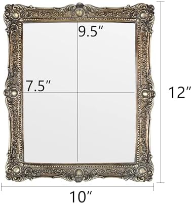 OIGUMR Wall Mirror, Freestanding or Wall Mount, Antique Gold, 10x12 inch - Image 4