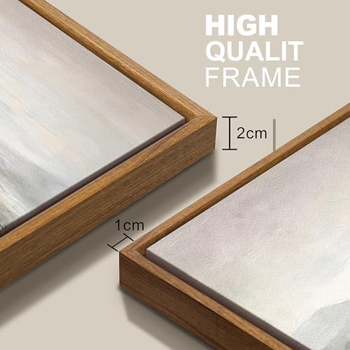 3Pcs Abstract Mist Countryside Blue Beige Mountains Canvas Wall Art 12"x16" - Image 6