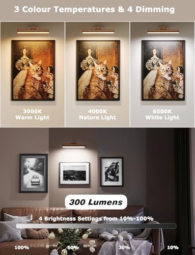 13" Wireless Picture Lights for Wall, Rechargeable Art Light - Image 2
