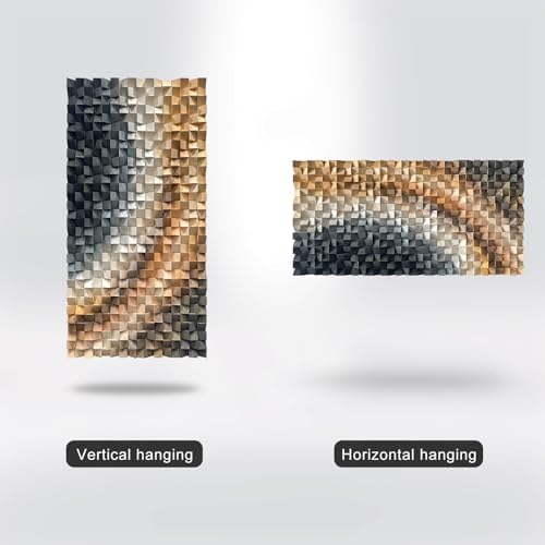 LIUZEYUE Large Abstract Wood Wall Art Featuring Balanced Gradient Blockwork - Image 5