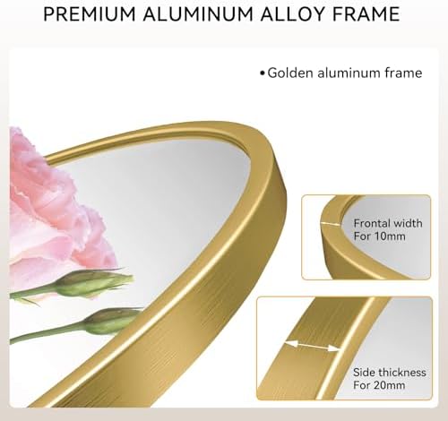 LAIYA 36 Inch Gold Round LED Bathroom Mirror, Anti Fog, 3 Colors - Image 6