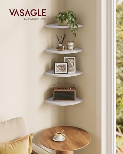 VASAGLE Floating Corner Shelves, 7.8 x 7.8 x 0.5 Inches - Image 2