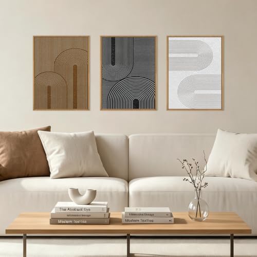 BINCUE Framed Dark Wall Art Geometric Artwork Abstract Modern Wall Decor - Image 2